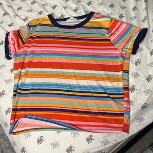 Multicolored Striped Ringer T-Shirt